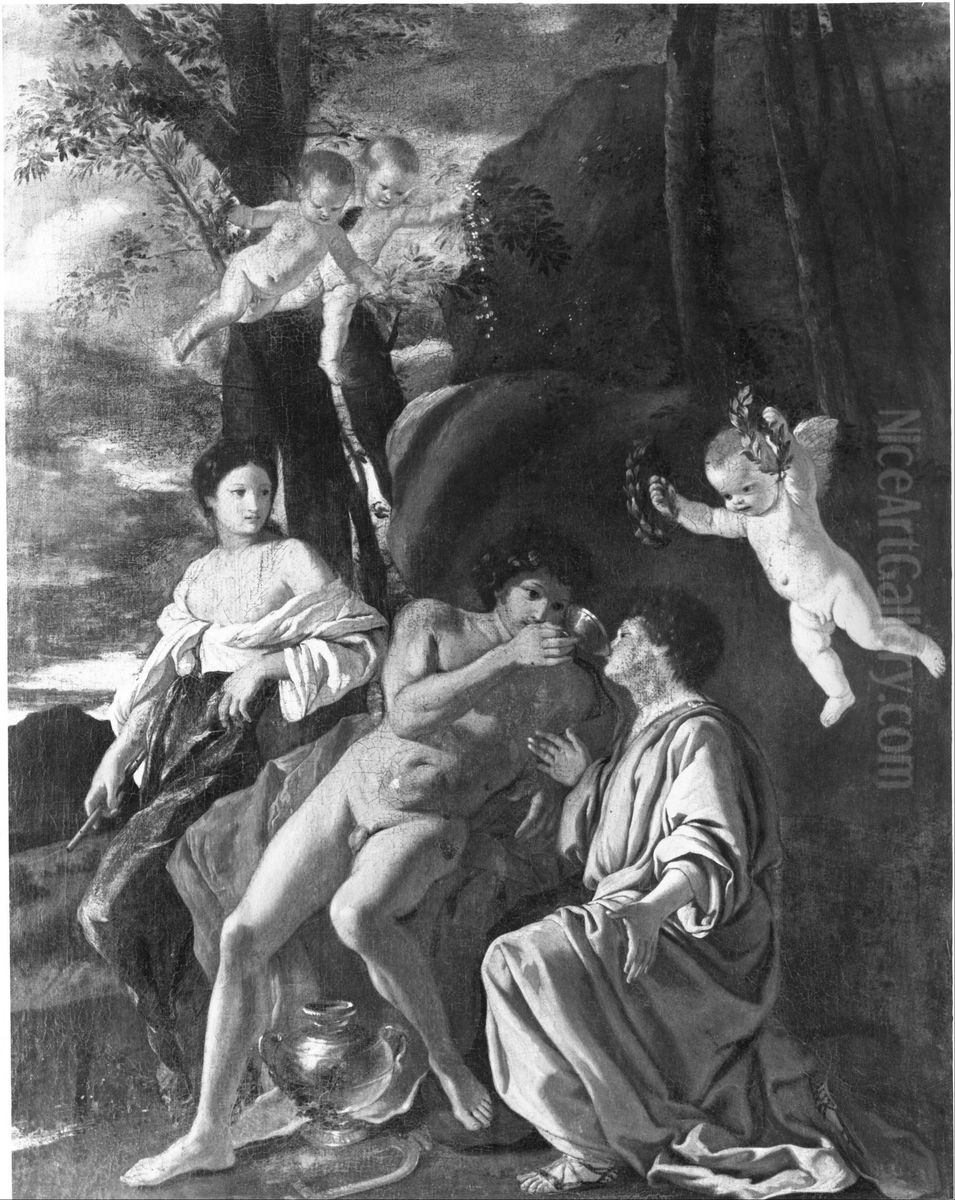 Inspiration of Anacreon Oil Painting by Nicolas Poussin