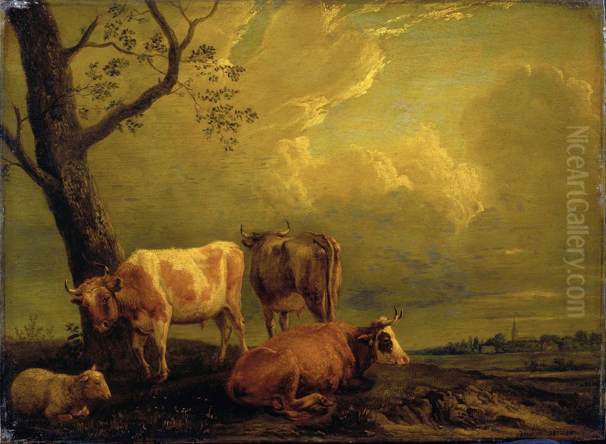 Cattle and Sheep Oil Painting by Paulus Potter