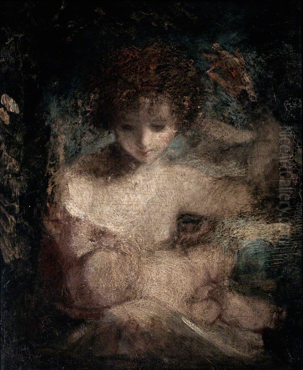 Girl with a Baby (recto) Oil Painting by Of Sir Joshua Reynolds