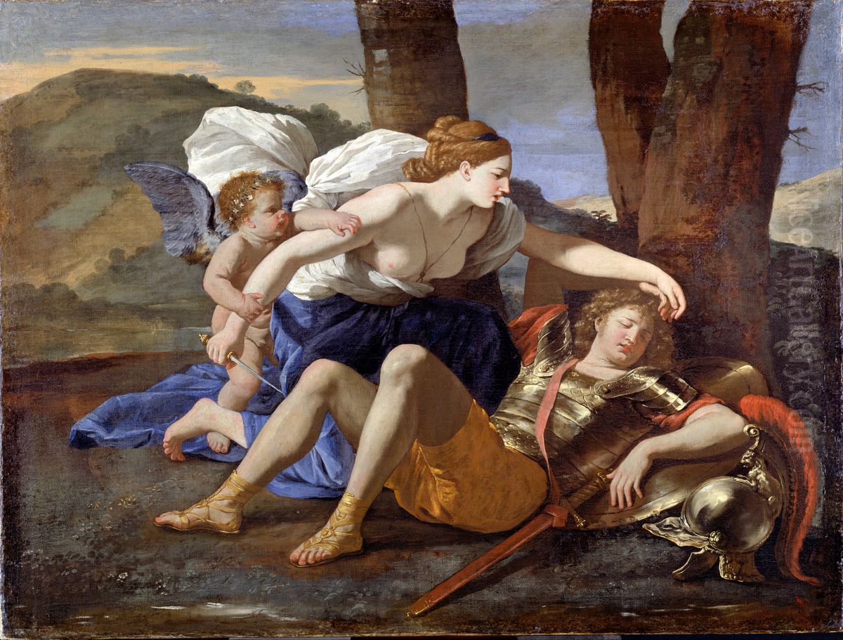 Rinaldo and Armida Oil Painting by Nicolas Poussin