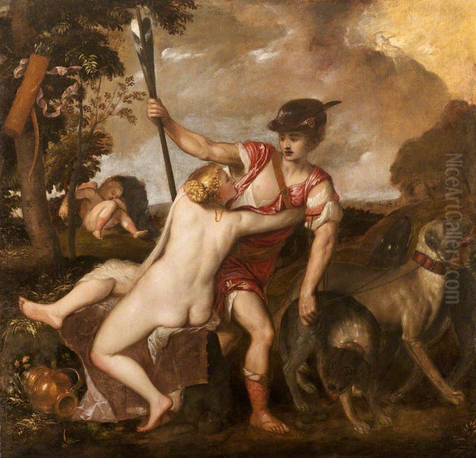 Venus and Adonis Oil Painting by Titian