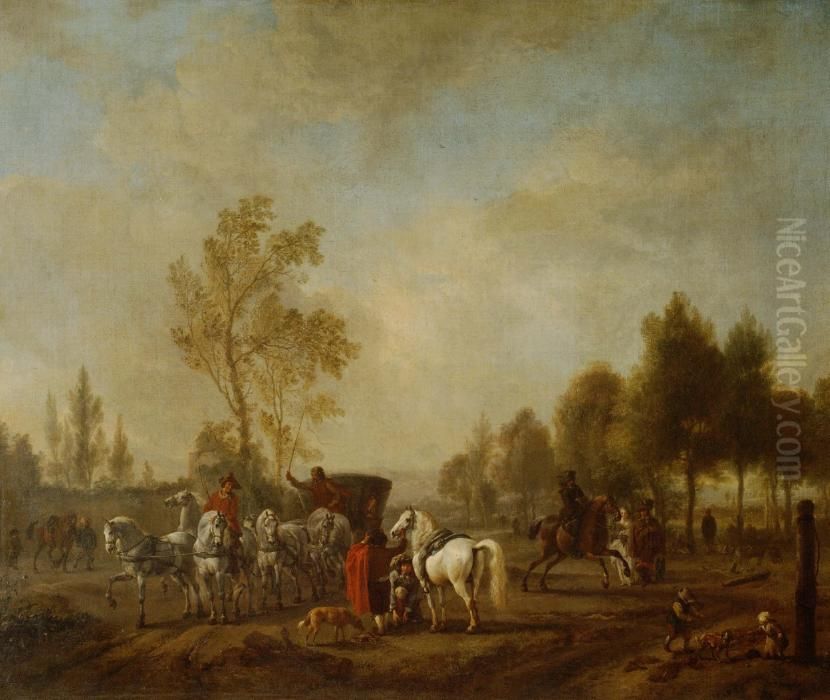 Cavaliers de Manege Oil Painting by Philips Wouwerman