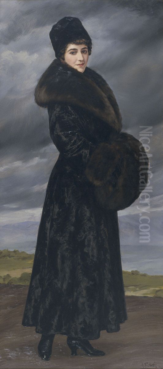 Portrait of Gloria Fabres Oil Painting by Antonio Fabres