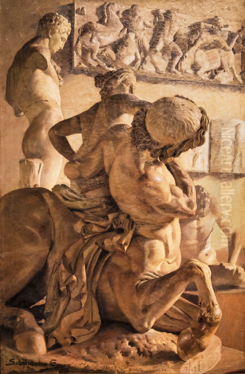 Plaster Moulds Oil Painting by Ernest Soler i de les Cases