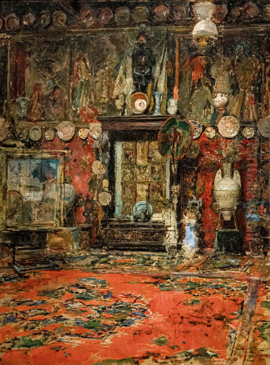 The Studio of Maria Fortuny in Rome Oil Painting by Ricardo de Madrazo