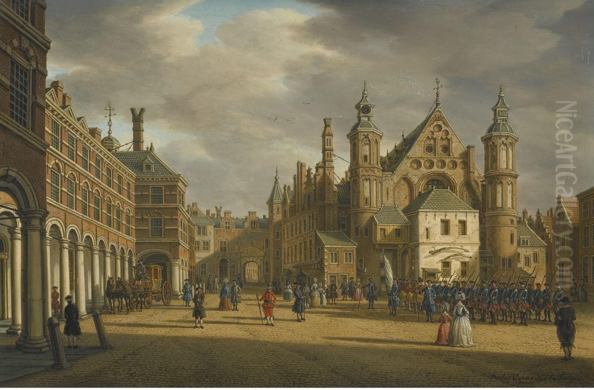 View of the Binnenhof, The Hague Oil Painting by Paulus Constantijn la Fargue