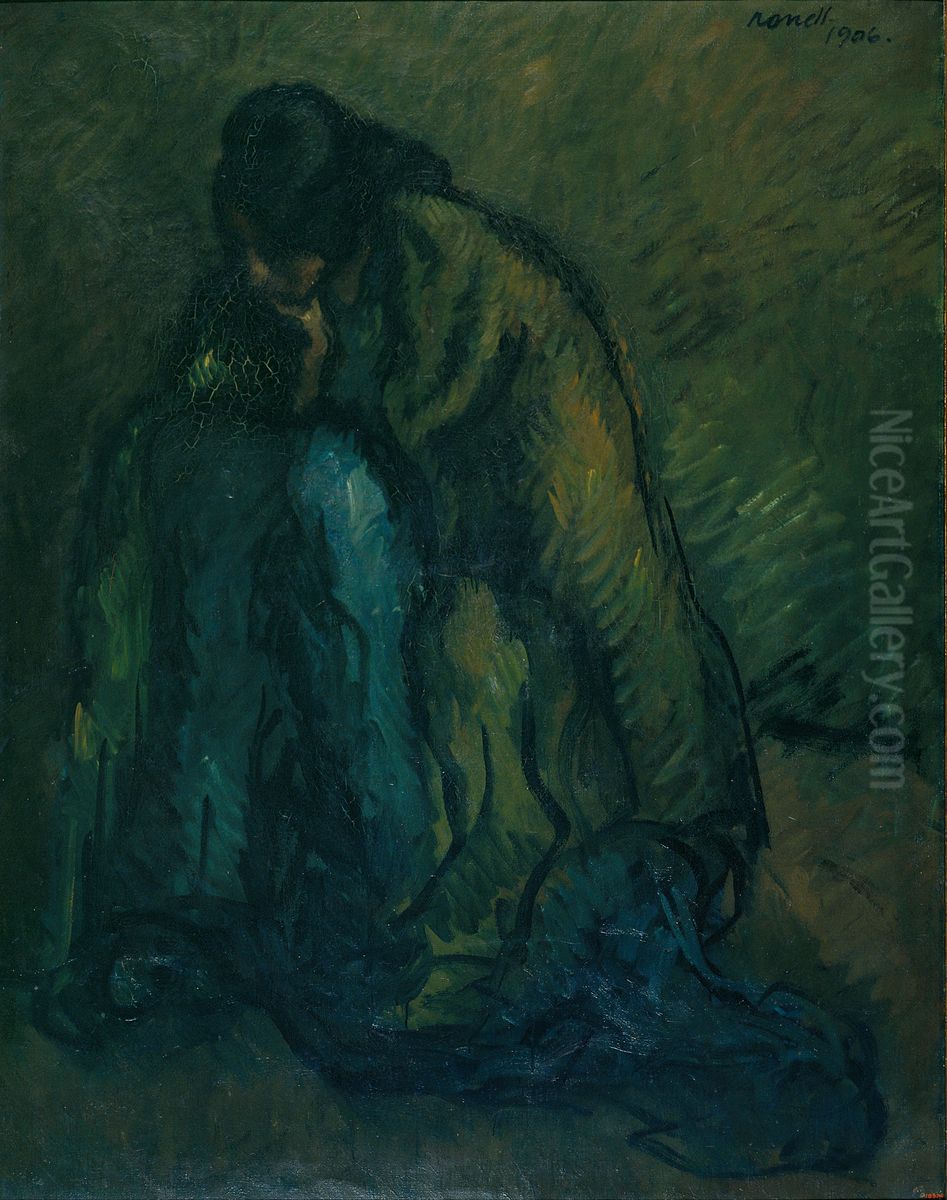 Thinking Oil Painting by Isidre Nonell