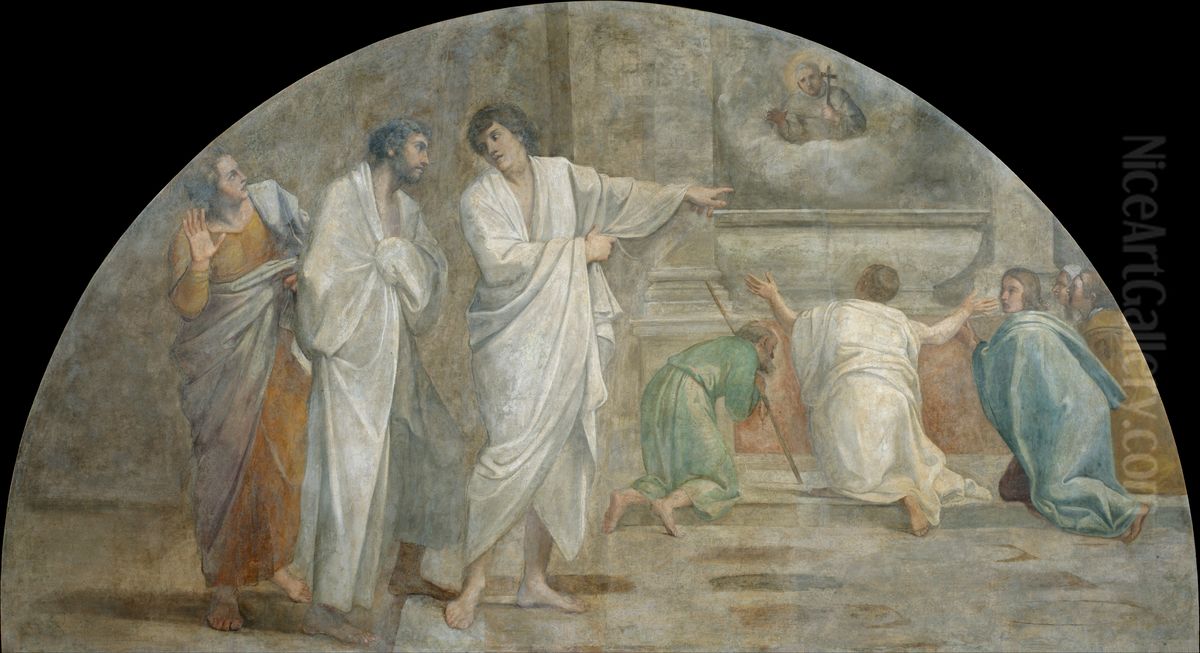 Apparition of Saint Didacus above his sepulchre Oil Painting by Annibale Carracci