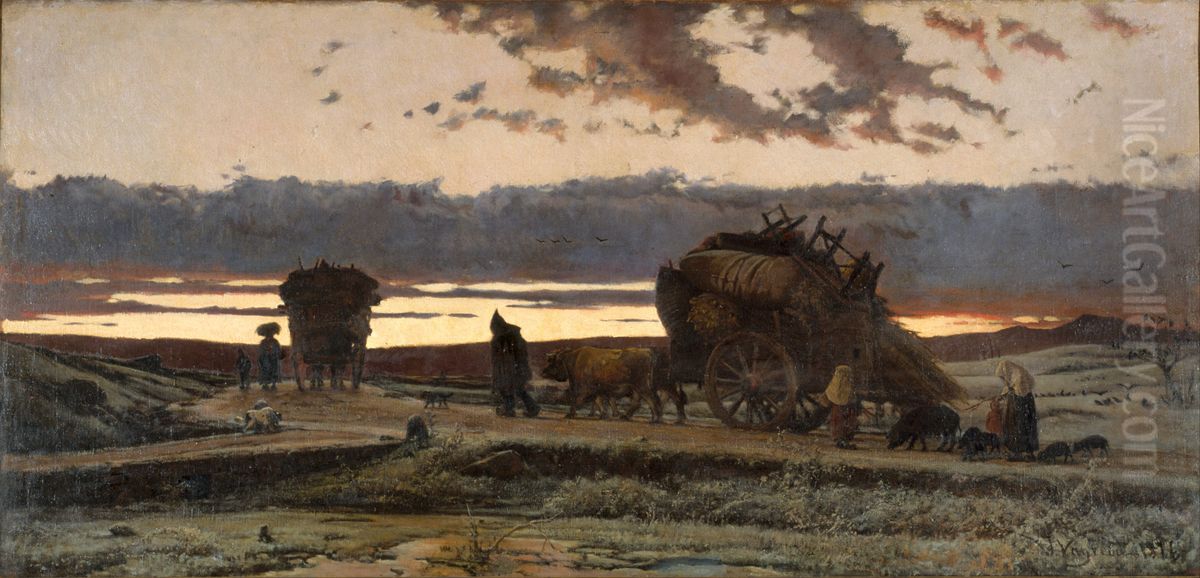 Sorrow Oil Painting by Joaquim Vayreda i Vila