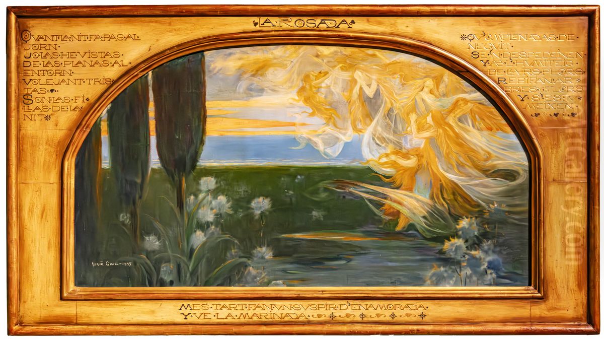 La rosadeEnglish:The DewFrancais:La rosee Oil Painting by Adria Gual