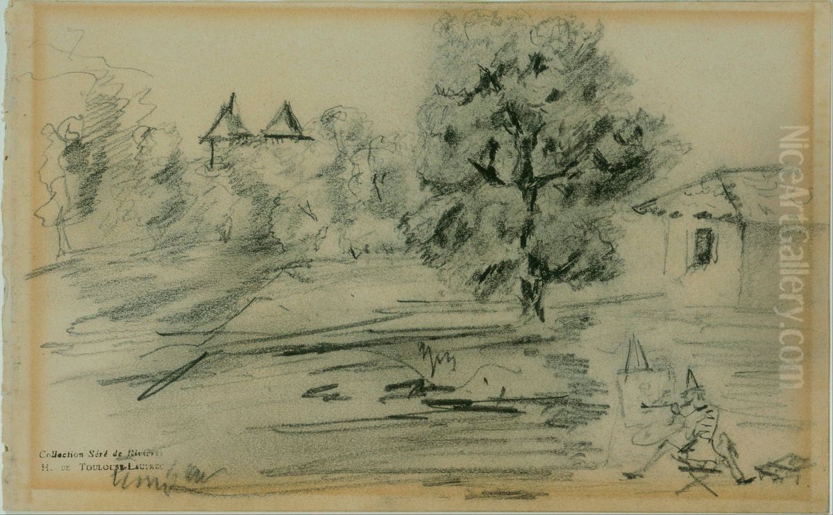 The Painter Before His Subject Oil Painting by Henri De Toulouse-Lautrec