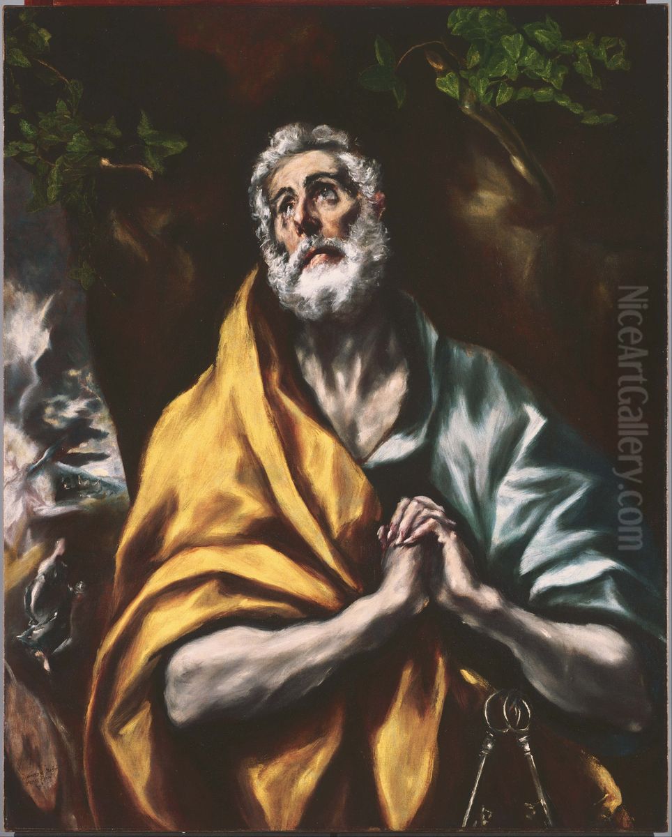 The Repentant St. Peter Oil Painting by El Greco