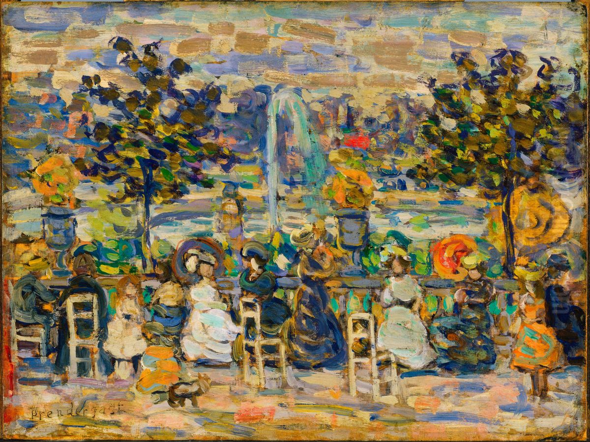 In Luxembourg Gardens Oil Painting by Maurice Prendergast