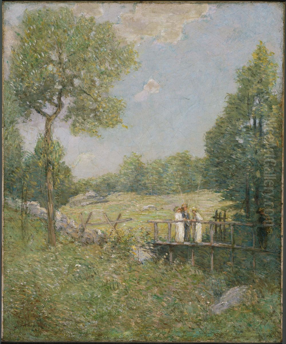 The Fishing Party Oil Painting by J. Alden Weir