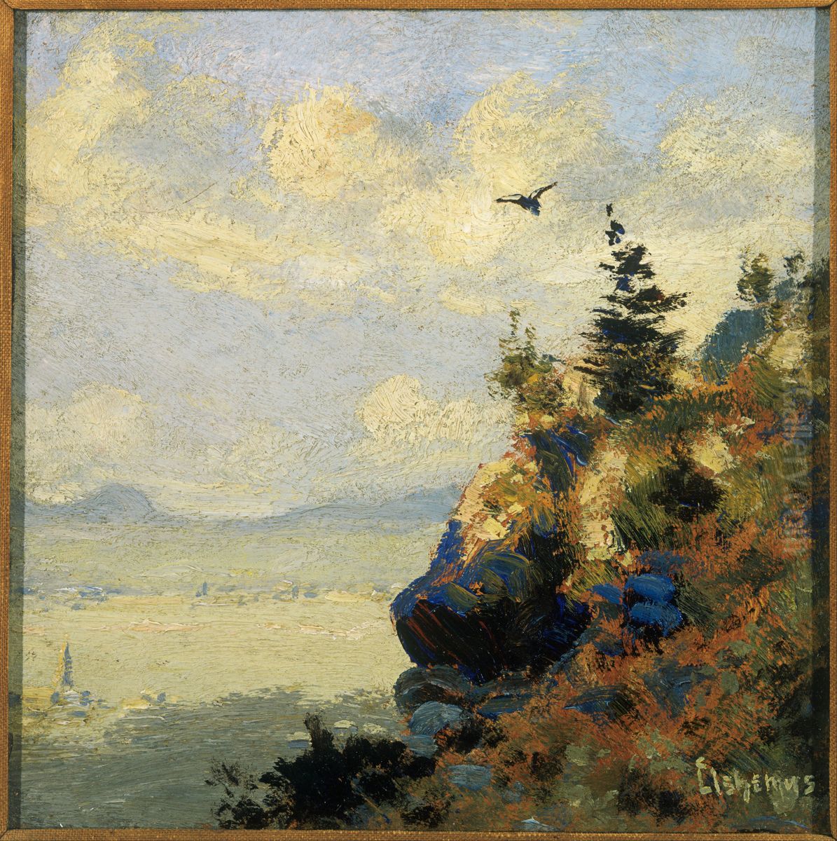 Summer Landscape with Hawk Oil Painting by Louis Eilshemius