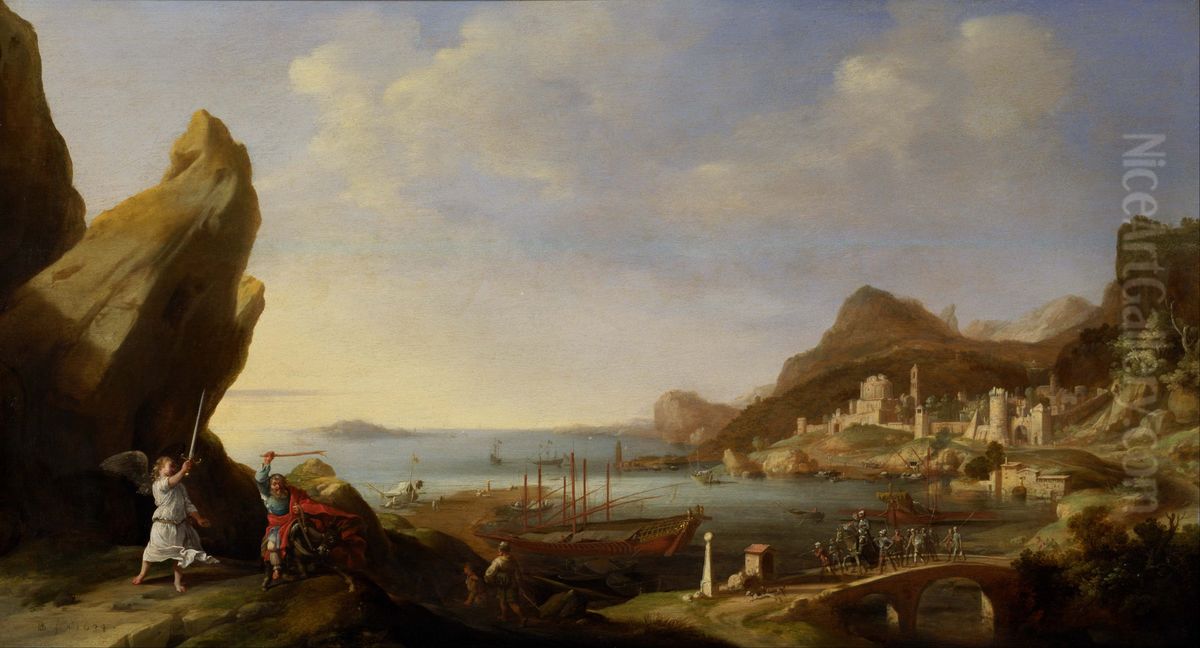 Coastal Landscape with Balaam and the Ass Oil Painting by Bartholomeus Breenbergh
