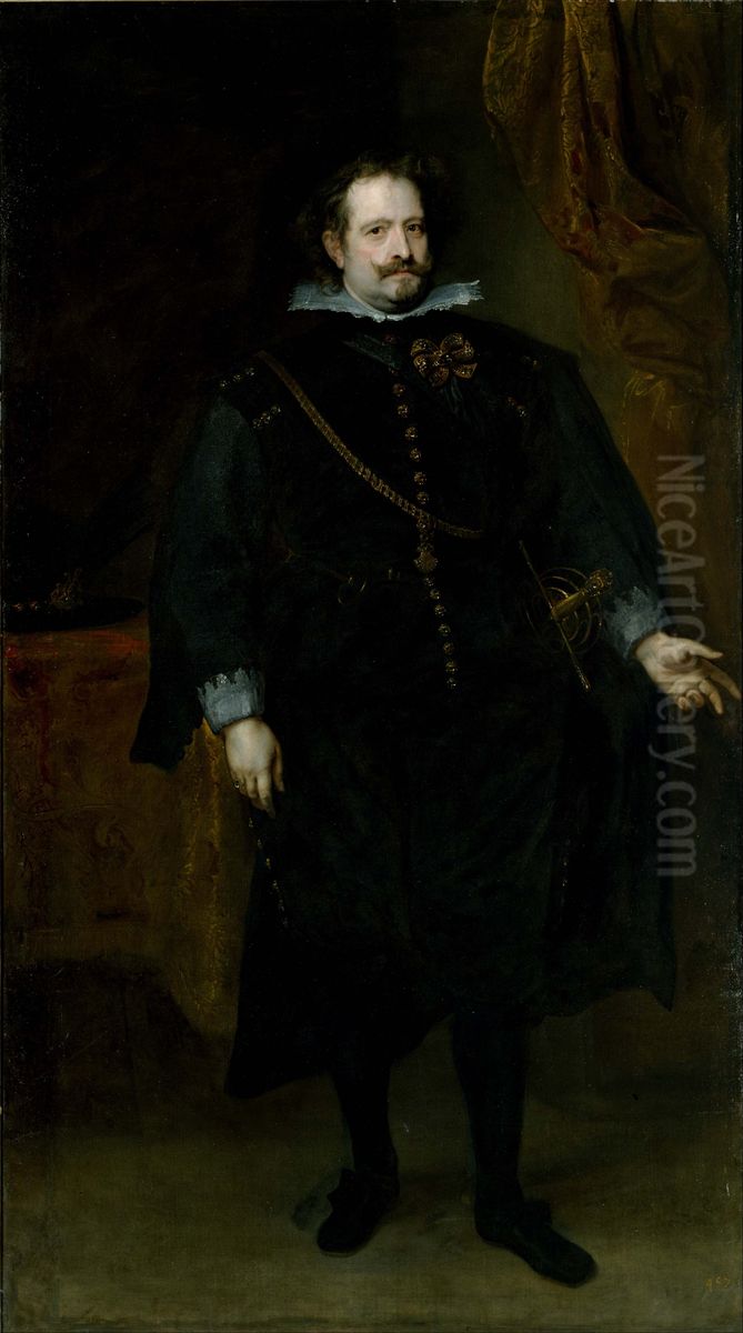 Diego Felipe de Guzman, Marquis of Leganes Oil Painting by Sir Anthony Van Dyck
