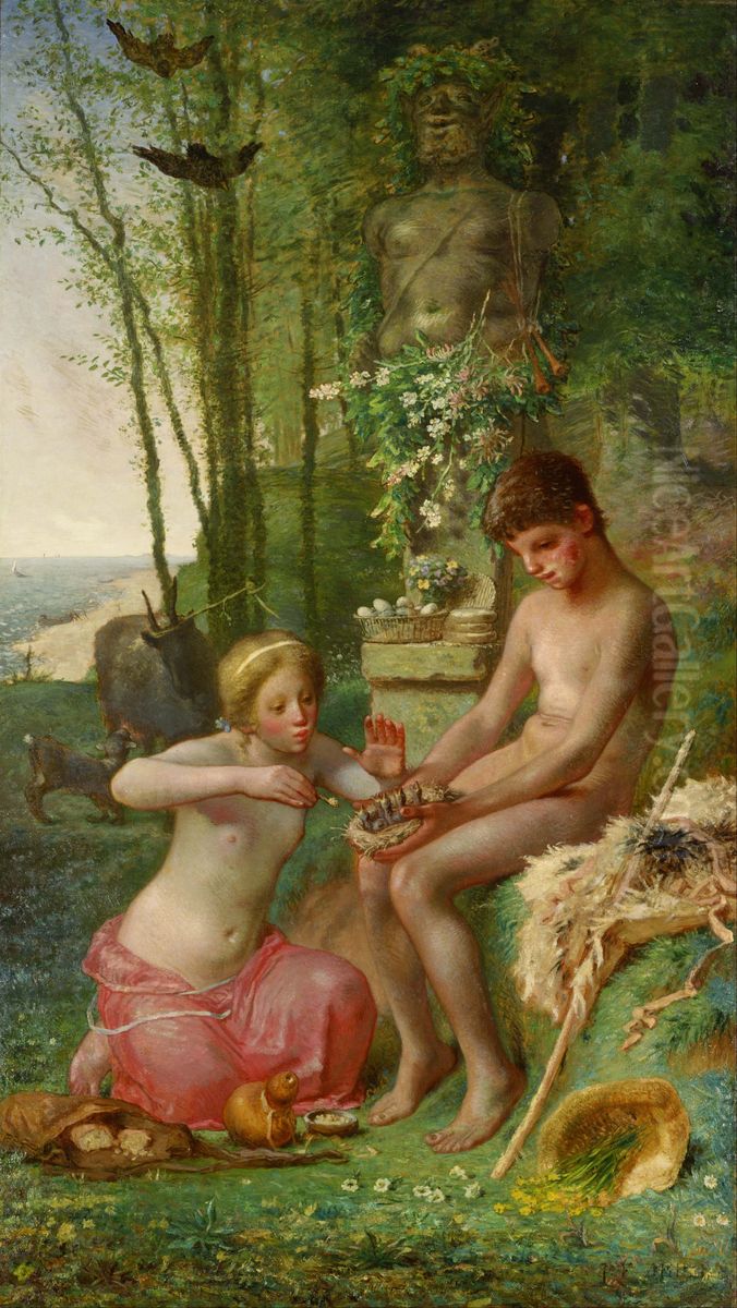 Spring (Daphnis and Chloe) Oil Painting by Jean-Francois Millet