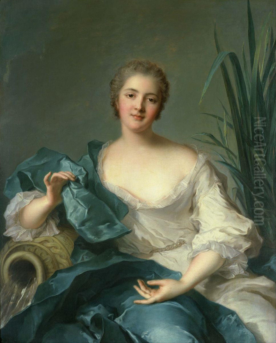 Portrait of Madame Marie-Henriette Berthelot de Pleneuf Oil Painting by Jean-Marc Nattier