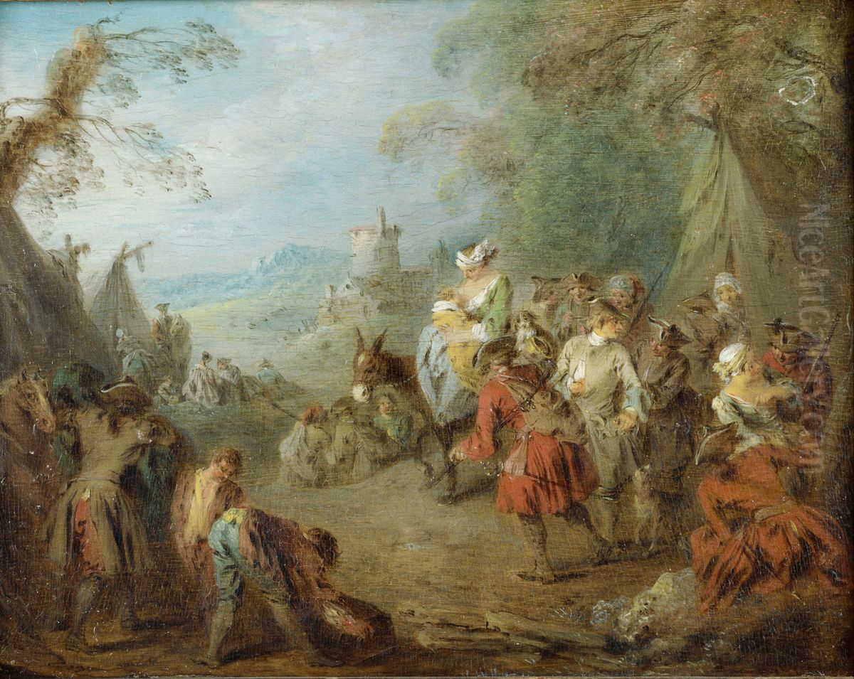Encampment (Soldiers' Halt) Oil Painting by Jean-Baptiste Pater