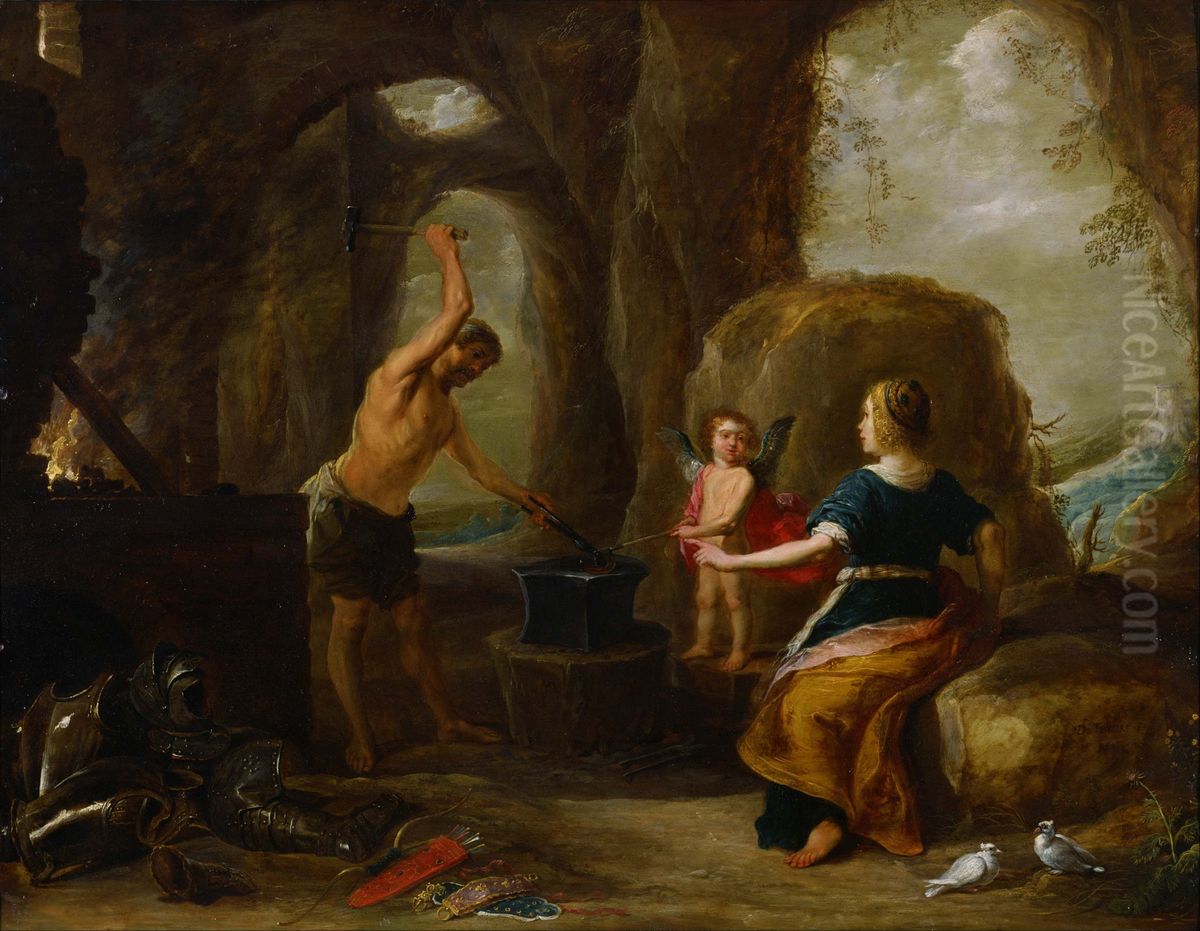 Venus visiting Vulcan's Forge Oil Painting by David The Elder Teniers