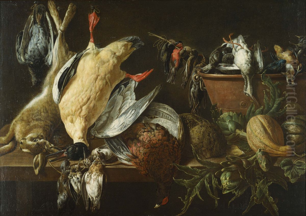 Still Life with Game and Vegetables Oil Painting by Adriaen van Utrecht