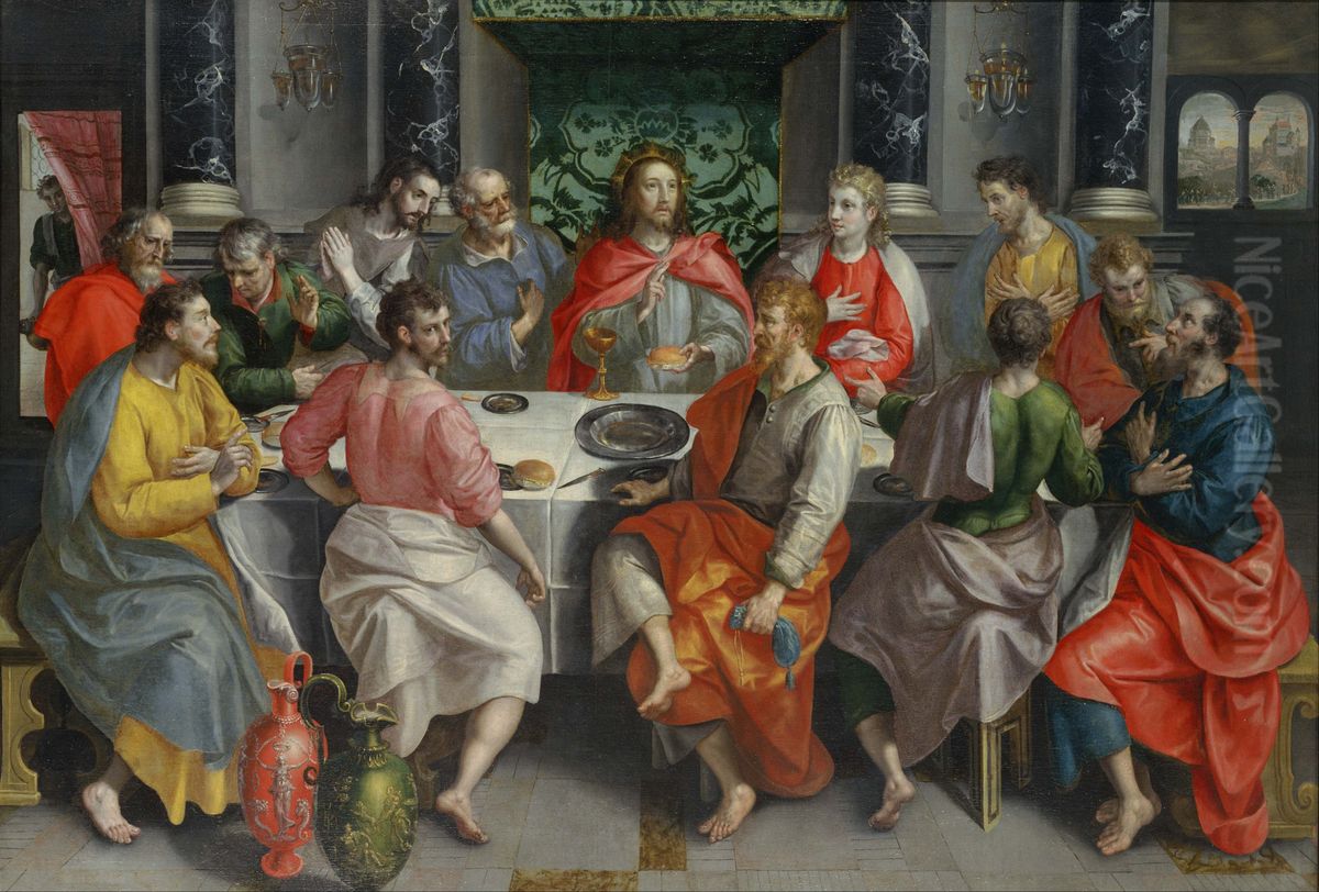 The Last Supper Oil Painting by Maerten De Vos