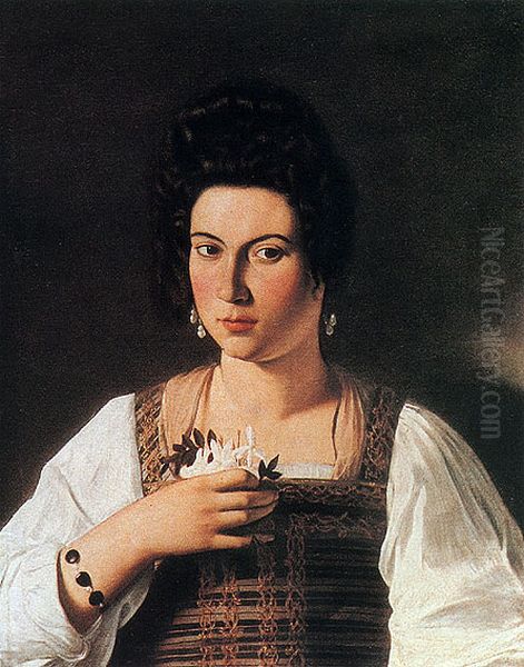 Ritratto di cortigiana Oil Painting by Caravaggio