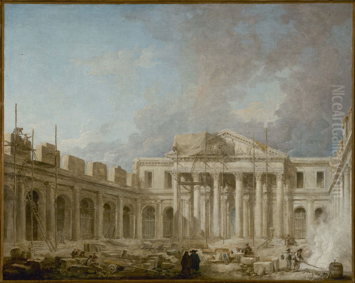 L'Ecole de chirurgie en construction Oil Painting by Hubert Robert