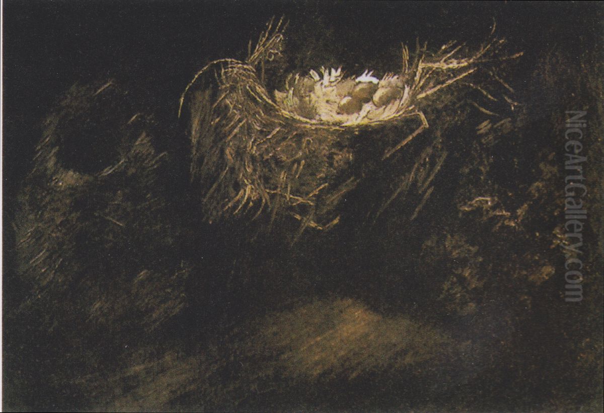 Still Life with three Bird-nests Oil Painting by Vincent Van Gogh