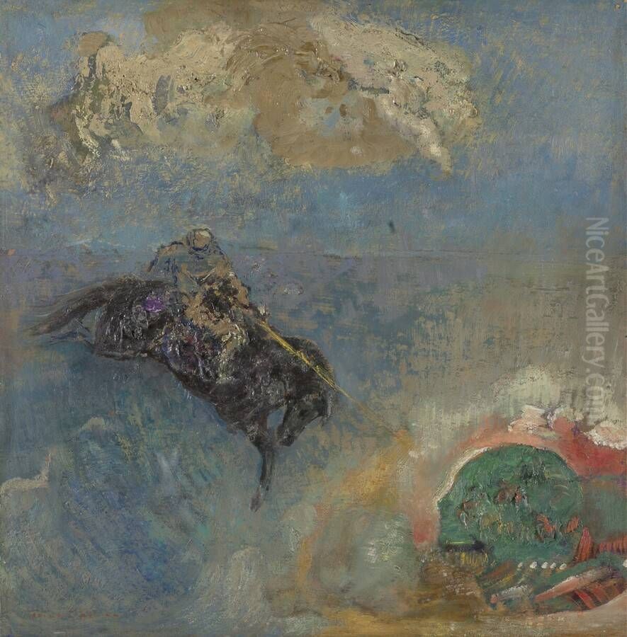 Roger et Angelique Oil Painting by Odilon Redon