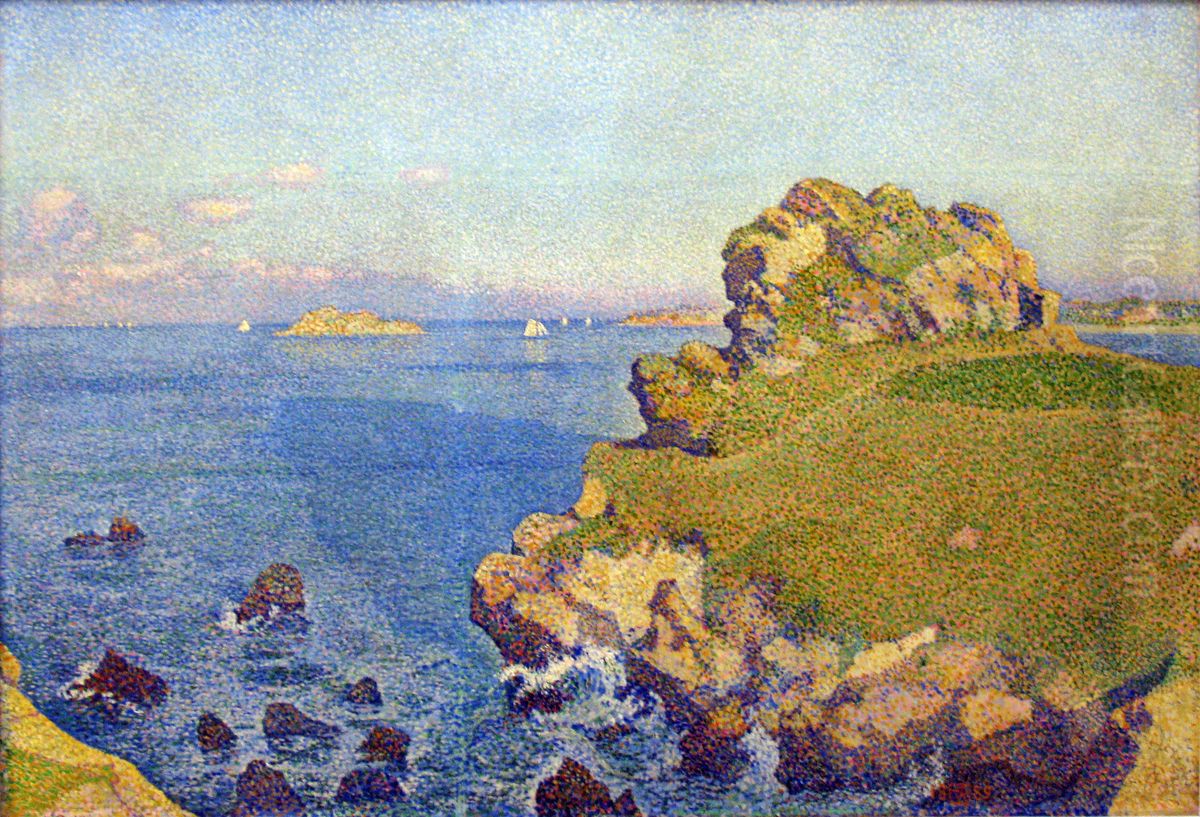The 'Per-Kiridy' at high tide, 1889 Oil Painting by Theo van Rysselberghe