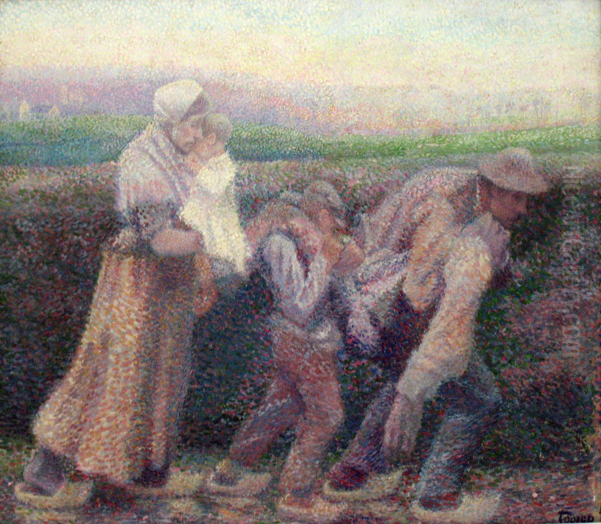 Na de werkstaking Oil Painting by Jan Toorop