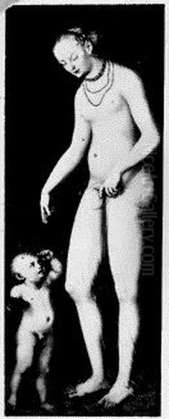Venus mit Amor als Honigdieb Oil Painting by Lucas Cranach the Elder
