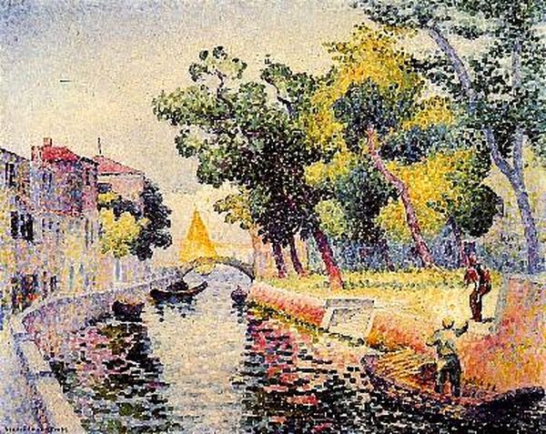 Ponte San Trovaso Oil Painting by Henri-Edmond Cross