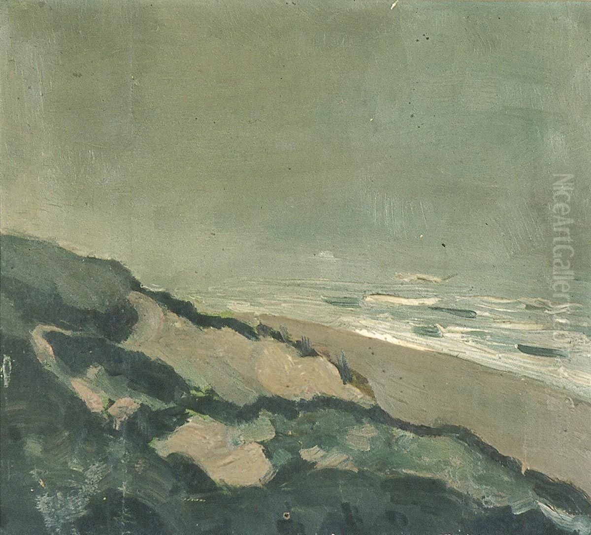 Dunes and sea Oil Painting by Theo van Doesburg