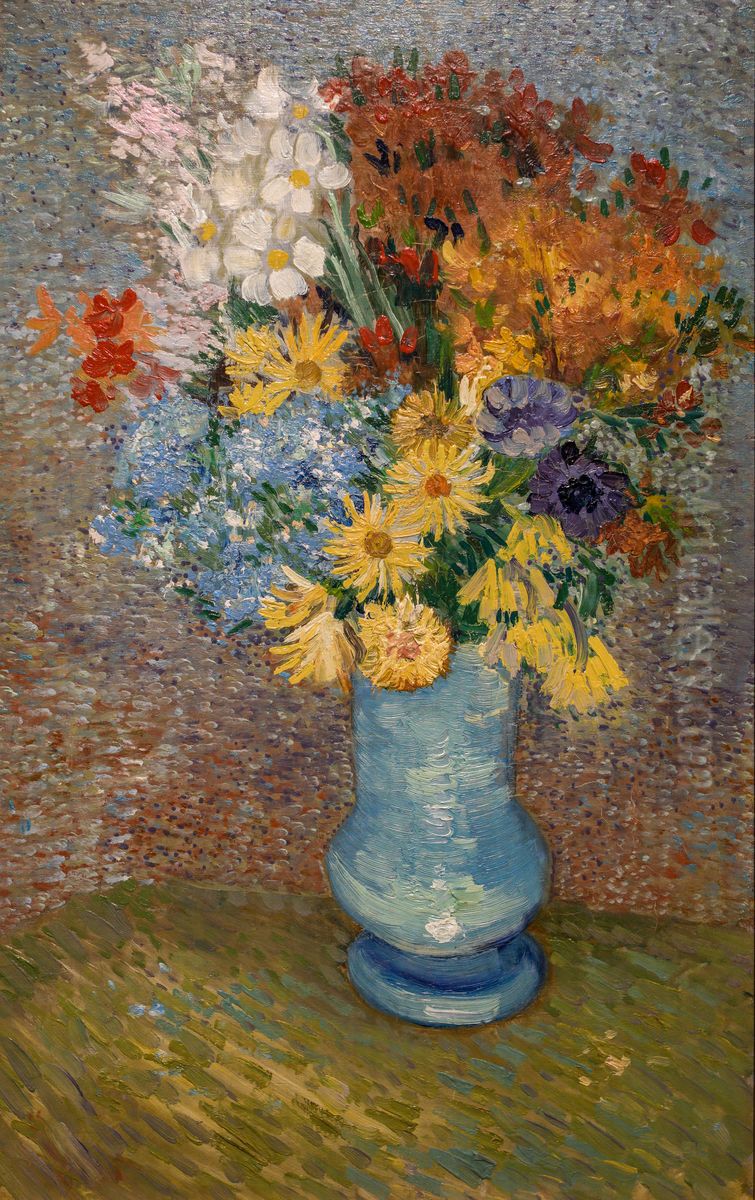 Vase mit Margeriten und Anemonen Oil Painting by Vincent Van Gogh