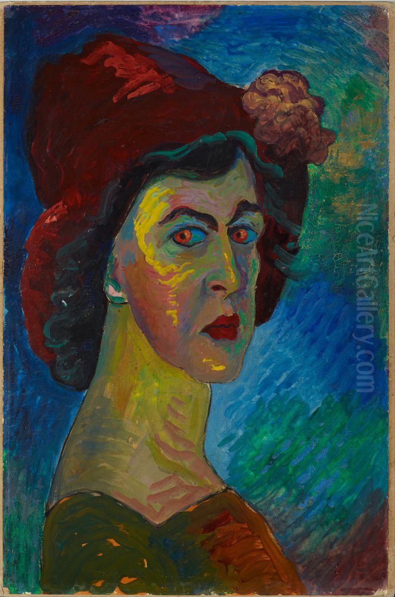 Selfportrait I Oil Painting by Marianne von Werefkin
