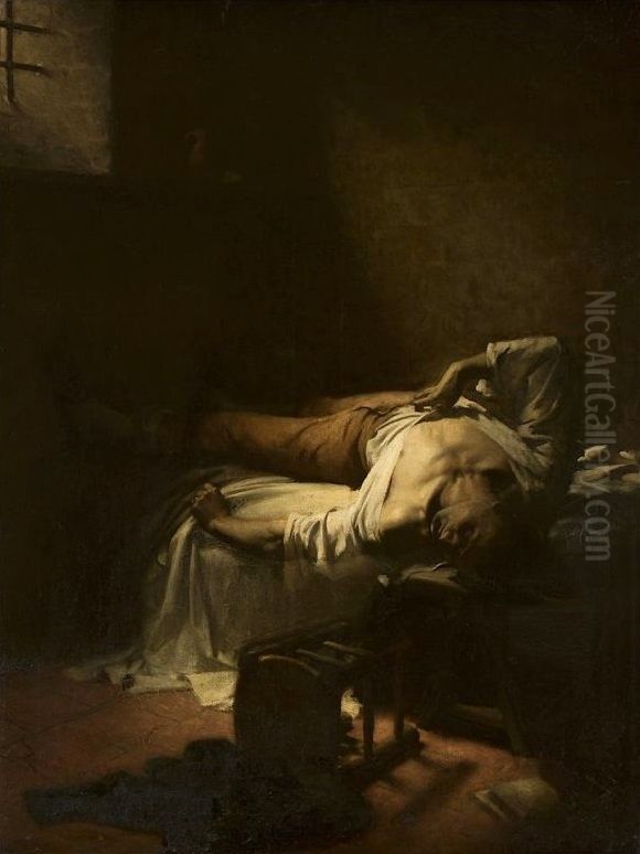 In prison Oil Painting by Cyprian Norwid
