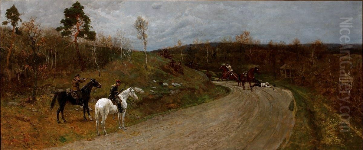 Episode from the 1863 insurrection Oil Painting by Antoni Piotrowski