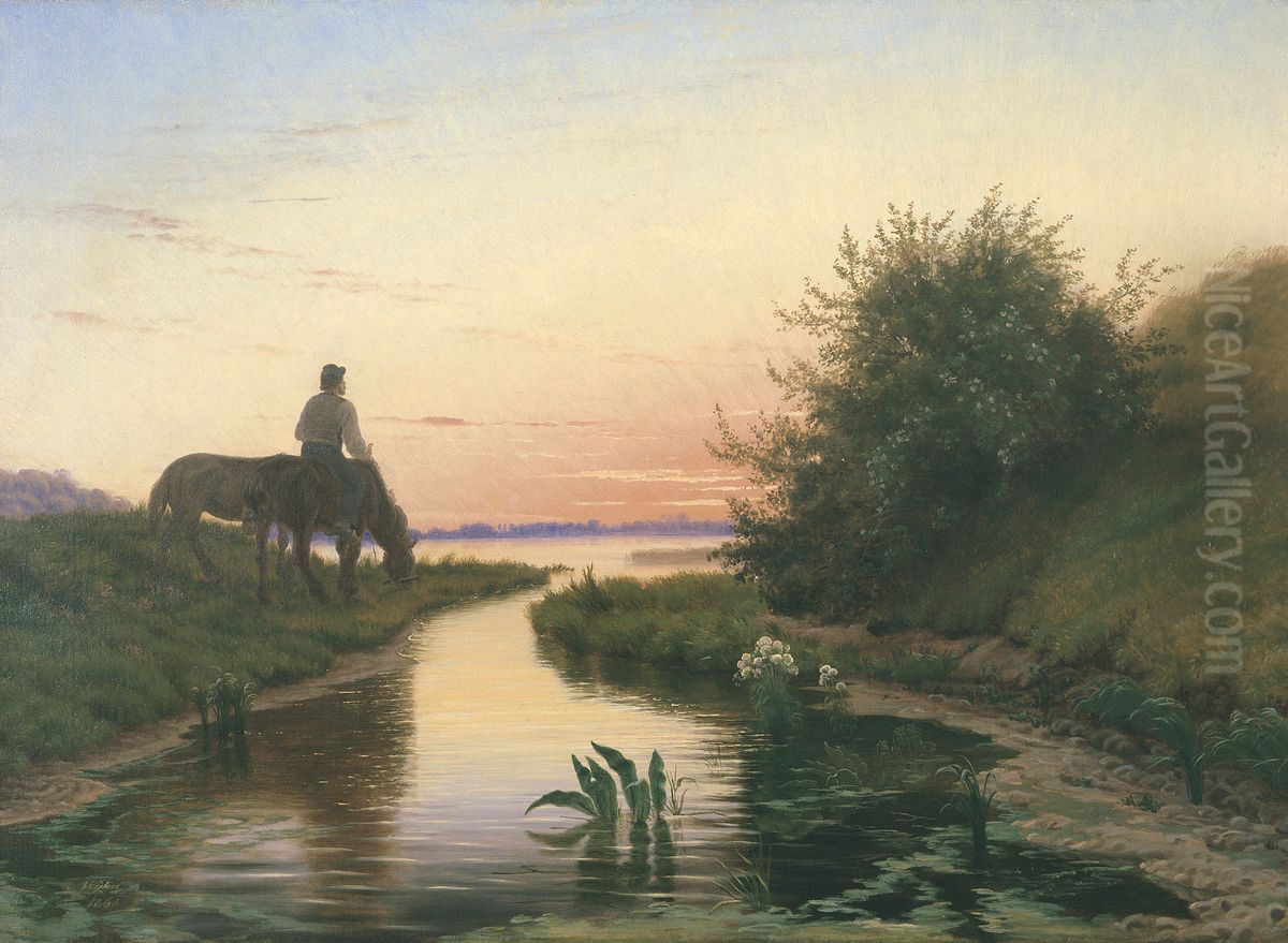 Aftenstemning Oil Painting by Vilhelm Kyhn