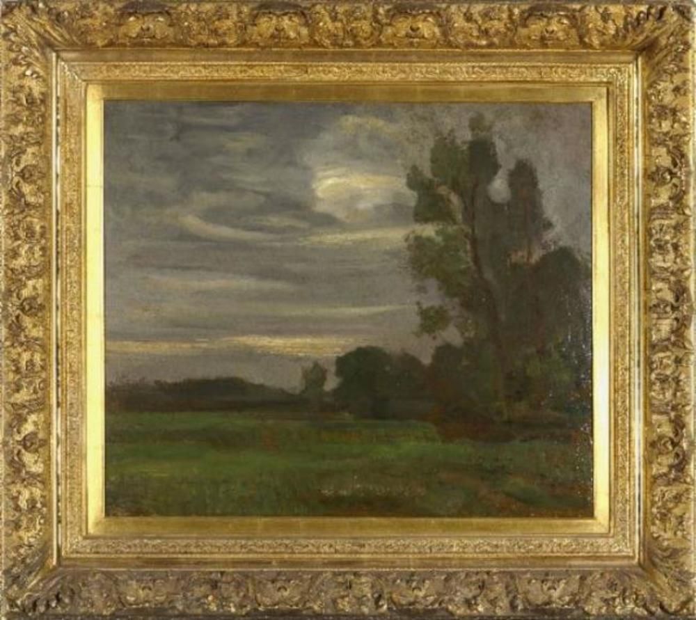 Veld met bomen bij avond Oil Painting by Piet Mondrian