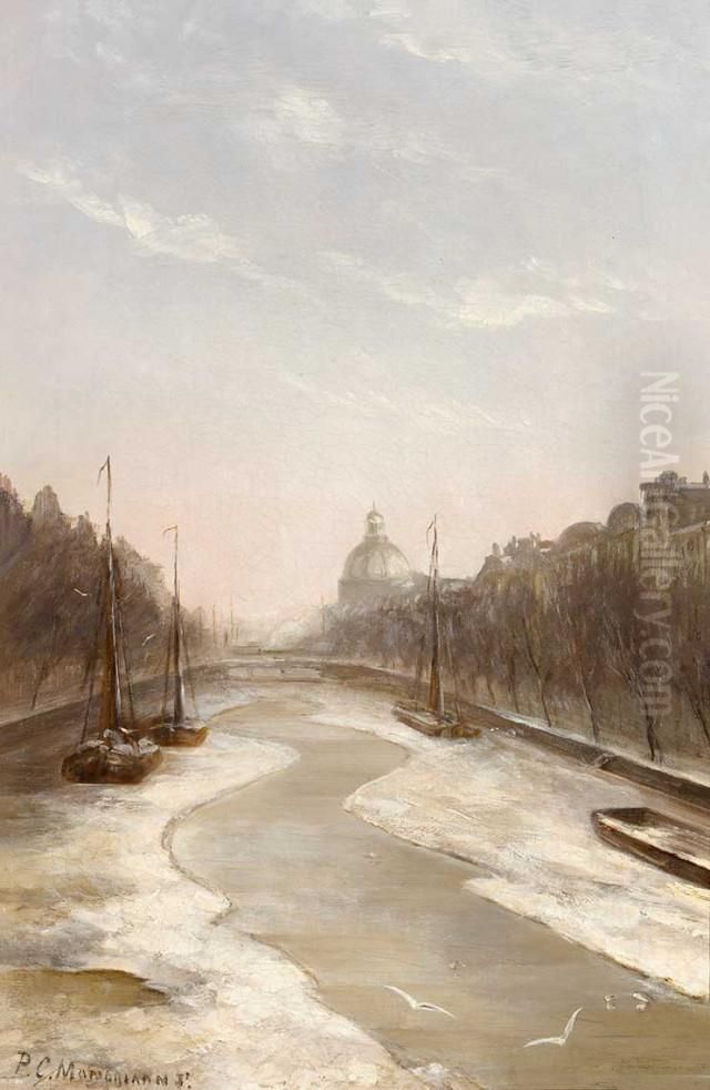 The Singel, Amsterdam Oil Painting by Piet Mondrian