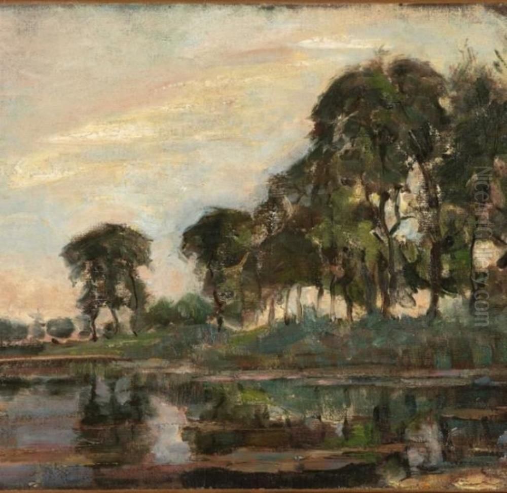Bomen langs het Gein Oil Painting by Piet Mondrian