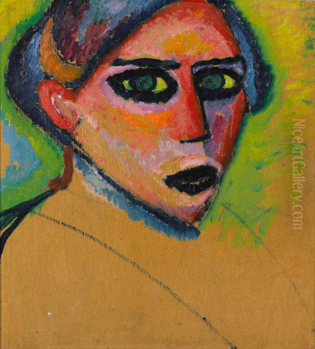 Woman's face Oil Painting by Alexei Jawlensky