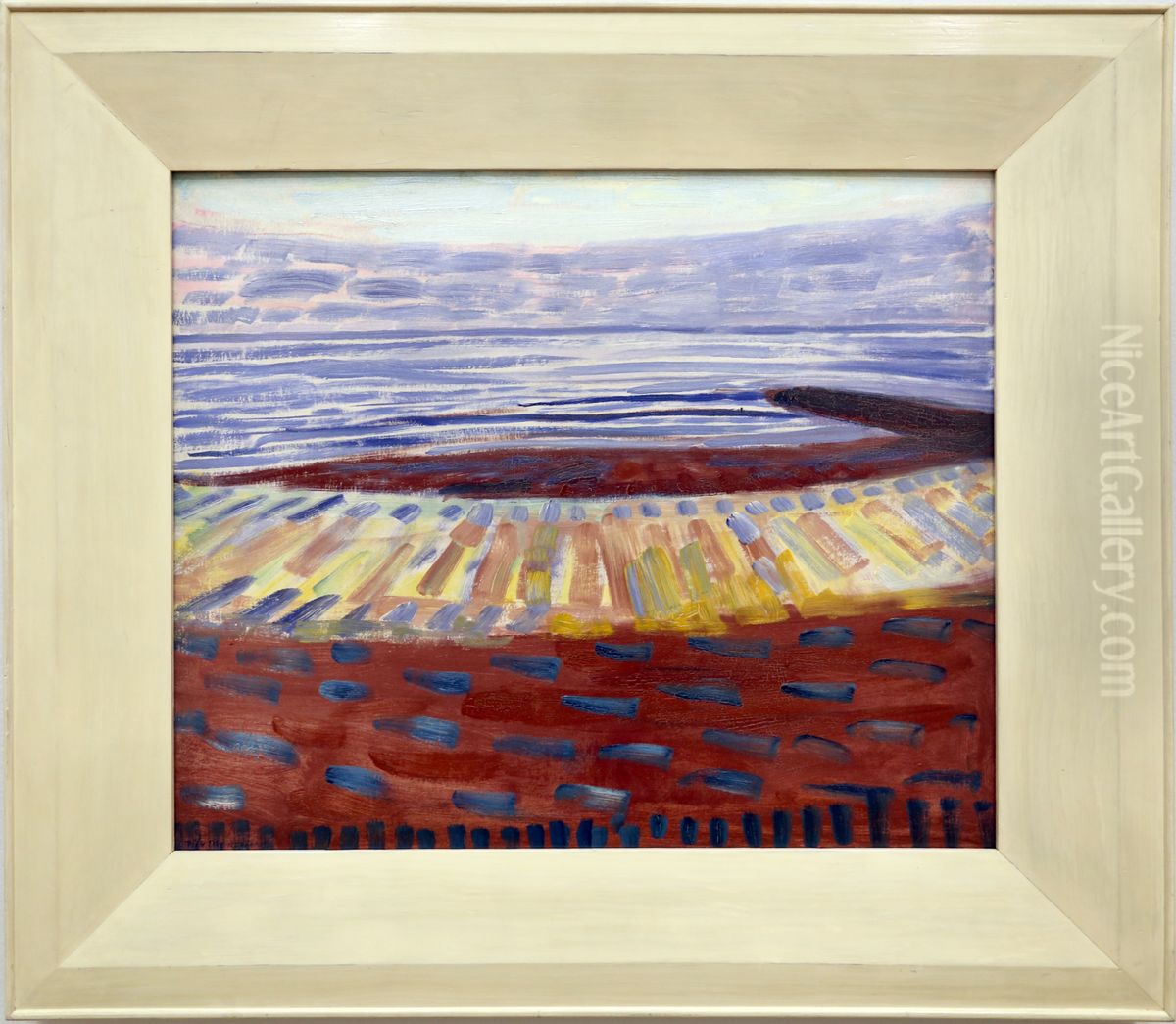 Zee na zonsondergang Oil Painting by Piet Mondrian