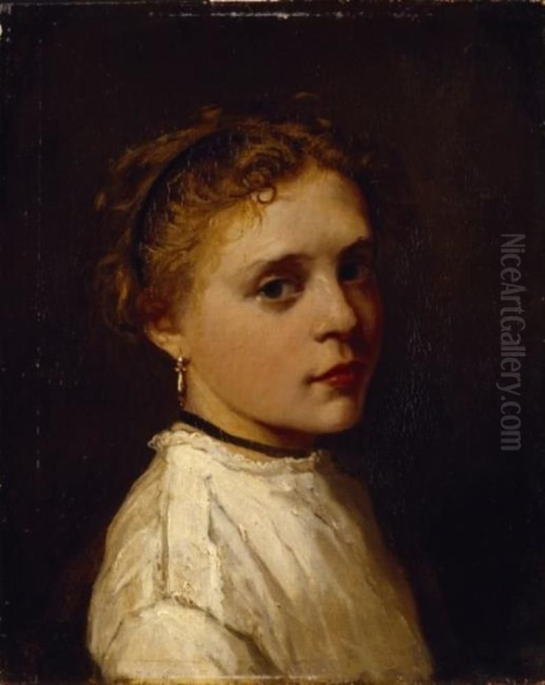 Meisjeskopje Oil Painting by Bernard Blommers