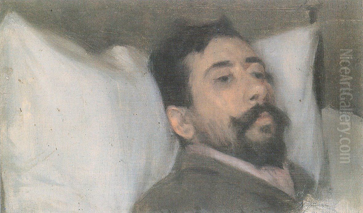 Ramon Canudas, malalt Oil Painting by Santiago Rusinol i Prats