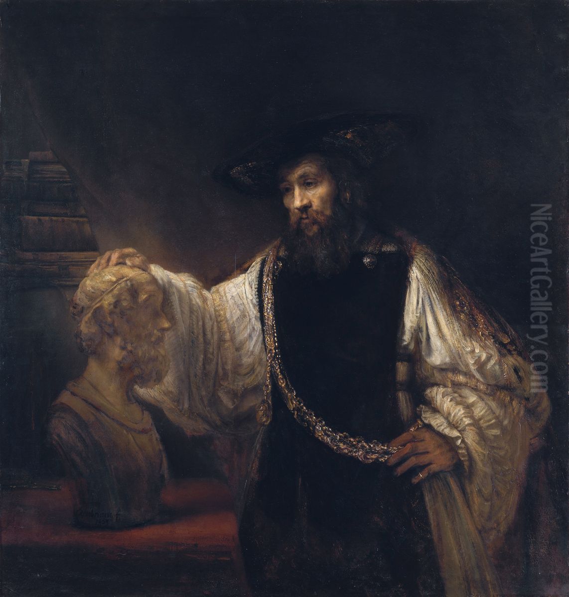 Aristotle with a Bust of Homer Oil Painting by Rembrandt