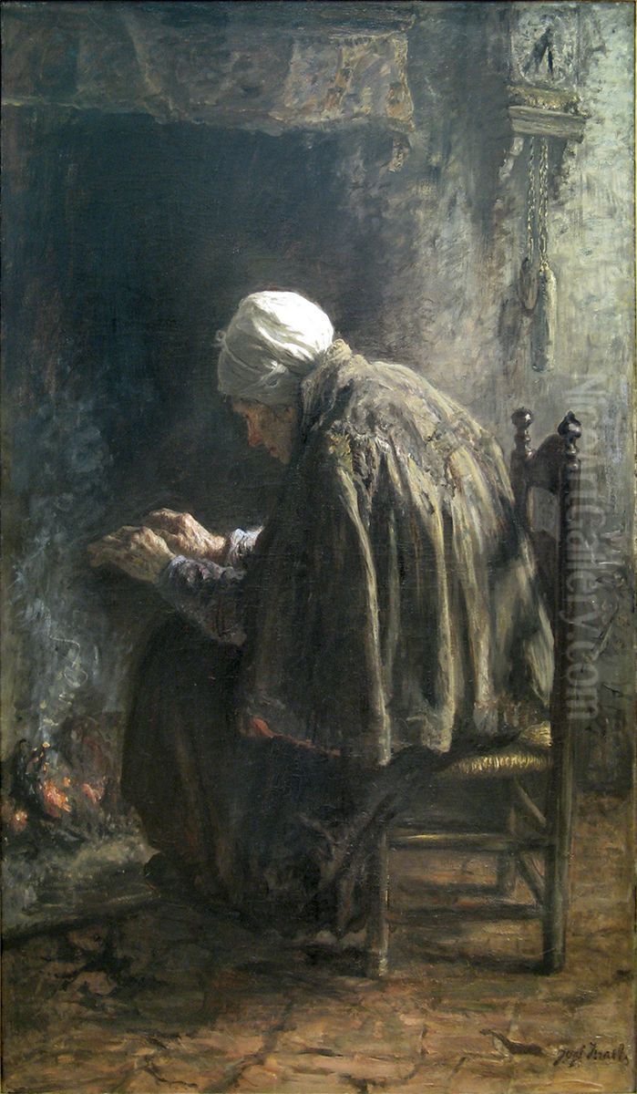 Als men oud wordt Oil Painting by Jozef Israels